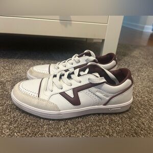 Vans White and Burgundy Sneakers